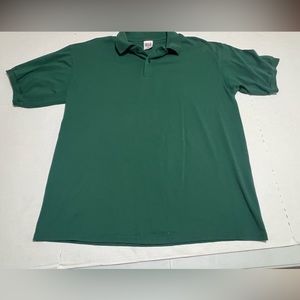 vintage Anvil green Blank polo shirt MADE IN USA  50/50 Blend Size XL